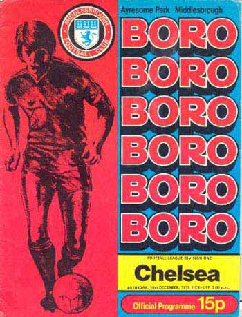programme cover for Middlesbrough v Chelsea, 16th Dec 1978