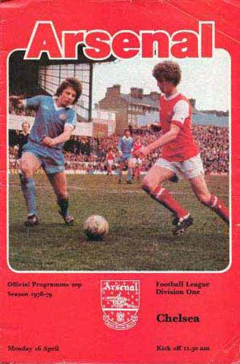 programme cover for Arsenal v Chelsea, 16th Apr 1979