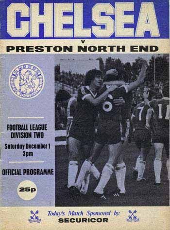 programme cover for Chelsea v Preston North End, Saturday, 1st Dec 1979