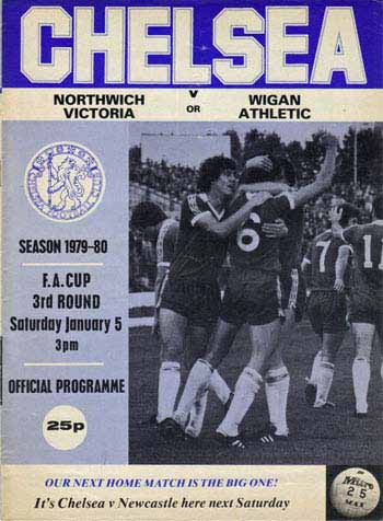 programme cover for Chelsea v Wigan Athletic, Monday, 14th Jan 1980