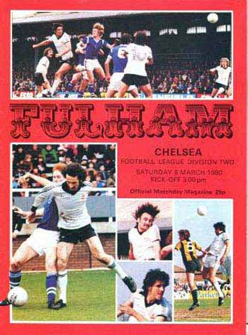 programme cover for Fulham v Chelsea, Saturday, 8th Mar 1980