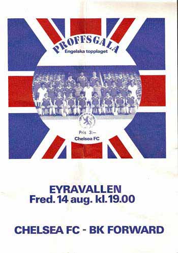 programme cover for BK Forward v Chelsea, Friday, 14th Aug 1981