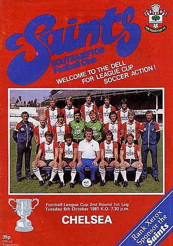 programme cover for Southampton v Chelsea, 6th Oct 1981