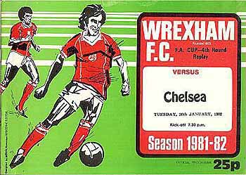 programme cover for Wrexham v Chelsea, 26th Jan 1982
