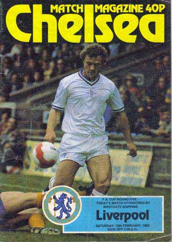 programme cover for Chelsea v Liverpool, Saturday, 13th Feb 1982