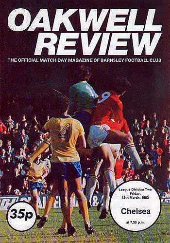 programme cover for Barnsley v Chelsea, Friday, 12th Mar 1982