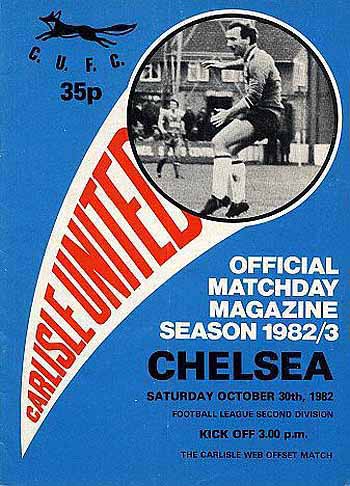 programme cover for Carlisle United v Chelsea, Saturday, 30th Oct 1982