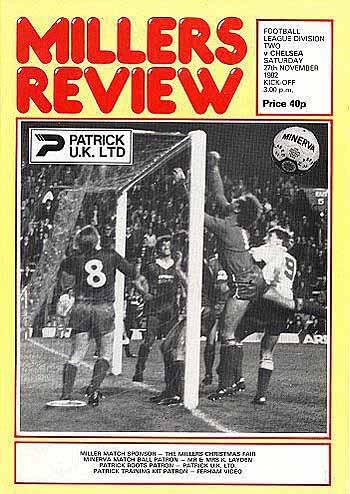 programme cover for Rotherham United v Chelsea, 27th Nov 1982