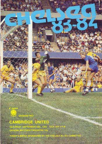 programme cover for Chelsea v Cambridge United, 10th Sep 1983