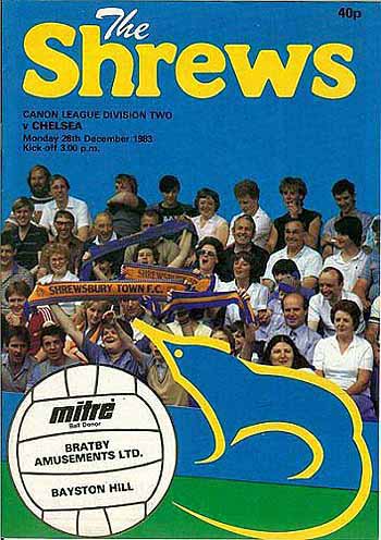 programme cover for Shrewsbury Town v Chelsea, 26th Dec 1983