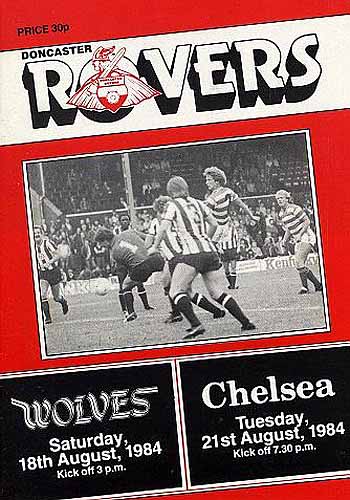 programme cover for Doncaster Rovers v Chelsea, Tuesday, 21st Aug 1984