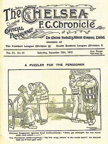 programme cover for Chelsea v Sunderland, Saturday, 13th Dec 1913