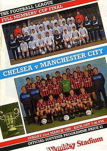 programme cover for Manchester City v Chelsea, 23rd Mar 1986