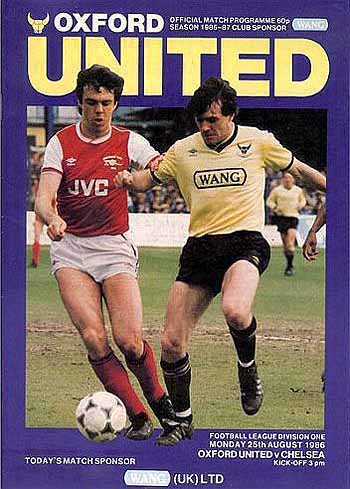 programme cover for Oxford United v Chelsea, 25th Aug 1986