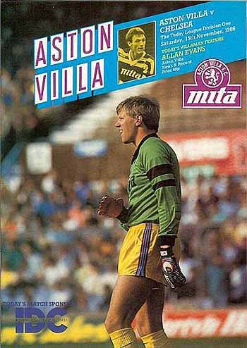 programme cover for Aston Villa v Chelsea, 15th Nov 1986