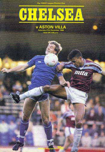 programme cover for Chelsea v Aston Villa, Saturday, 27th Dec 1986