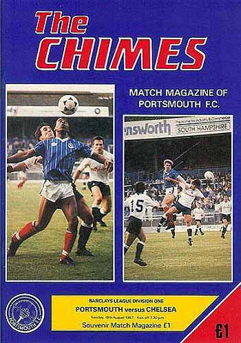 programme cover for Portsmouth v Chelsea, Tuesday, 18th Aug 1987