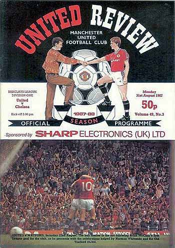 programme cover for Manchester United v Chelsea, 31st Aug 1987