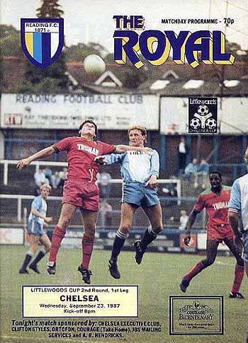 programme cover for Reading v Chelsea, 23rd Sep 1987