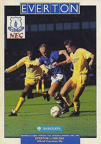 programme cover for Everton v Chelsea, 10th Oct 1987