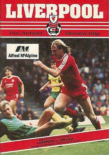 programme cover for Liverpool v Chelsea, Sunday, 6th Dec 1987