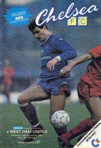 programme cover for Chelsea v West Ham United, 12th Dec 1987