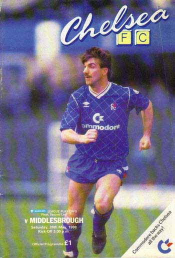 programme cover for Chelsea v Middlesbrough, 28th May 1988