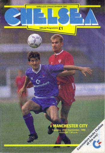 programme cover for Chelsea v Manchester City, Tuesday, 20th Sep 1988