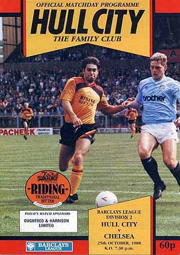 programme cover for Hull City v Chelsea, Tuesday, 25th Oct 1988