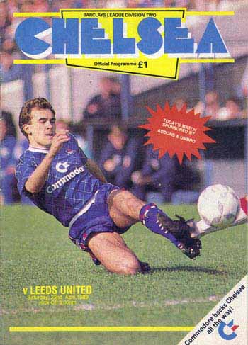 programme cover for Chelsea v Leeds United, 22nd Apr 1989
