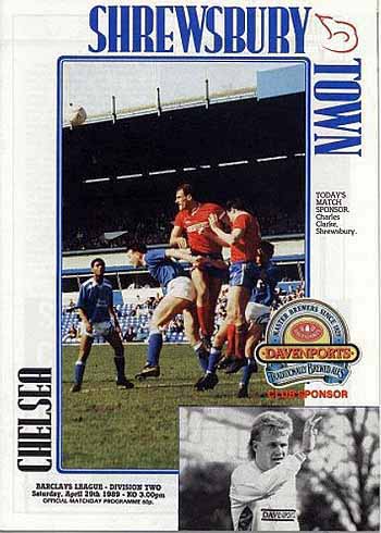 programme cover for Shrewsbury Town v Chelsea, Saturday, 29th Apr 1989