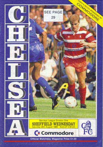 programme cover for Chelsea v Sheffield Wednesday, 26th Aug 1989