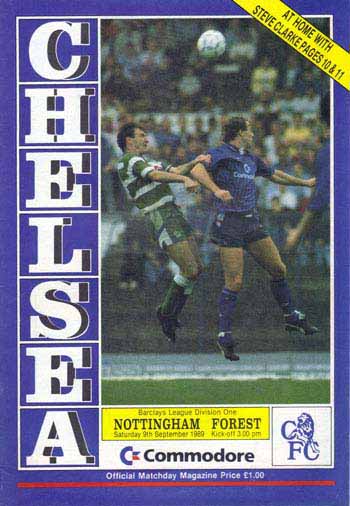 programme cover for Chelsea v Nottingham Forest, 9th Sep 1989