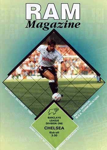 programme cover for Derby County v Chelsea, 21st Oct 1989