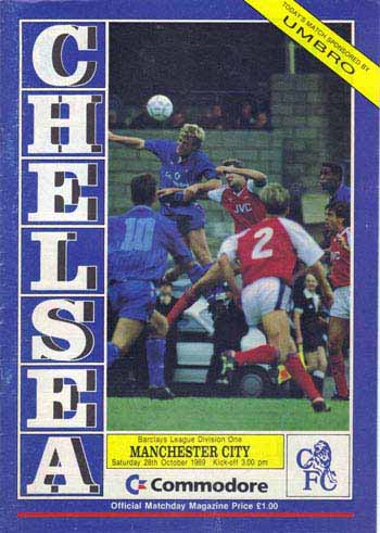 programme cover for Chelsea v Manchester City, 28th Oct 1989