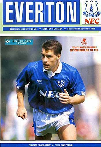 programme cover for Everton v Chelsea, 11th Nov 1989
