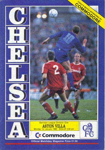programme cover for Chelsea v Aston Villa, 1st Jan 1990