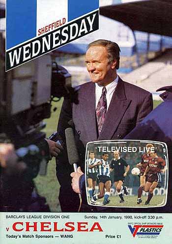 programme cover for Sheffield Wednesday v Chelsea, 14th Jan 1990
