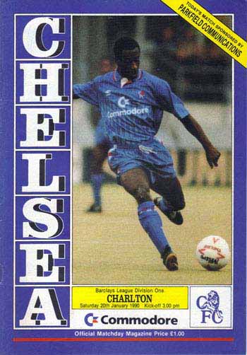 programme cover for Chelsea v Charlton Athletic, 20th Jan 1990
