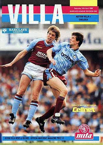 programme cover for Aston Villa v Chelsea, 14th Apr 1990
