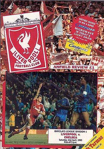 programme cover for Liverpool v Chelsea, 21st Apr 1990
