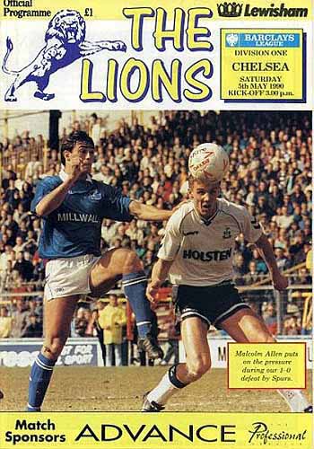 programme cover for Millwall v Chelsea, Saturday, 5th May 1990