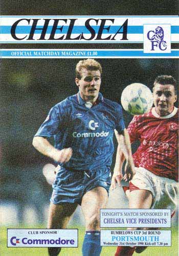 programme cover for Chelsea v Portsmouth, 31st Oct 1990