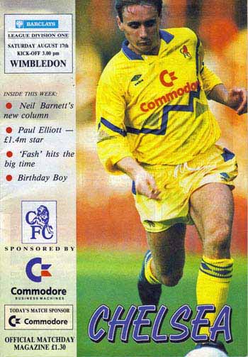 programme cover for Chelsea v Wimbledon, 17th Aug 1991