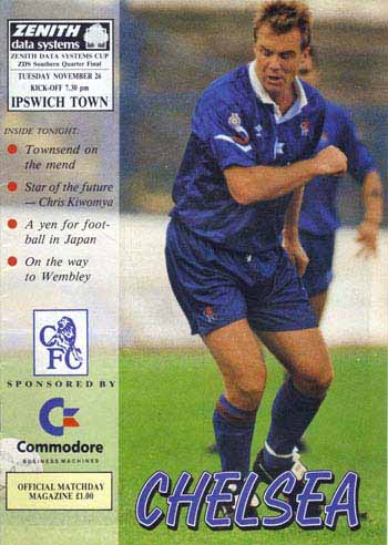 programme cover for Chelsea v Ipswich Town, 26th Nov 1991