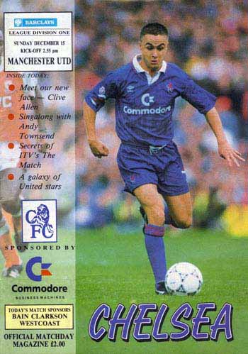 programme cover for Chelsea v Manchester United, 15th Dec 1991