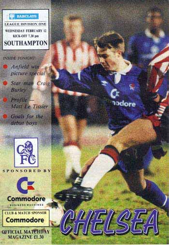 programme cover for Chelsea v Southampton, 12th Feb 1992