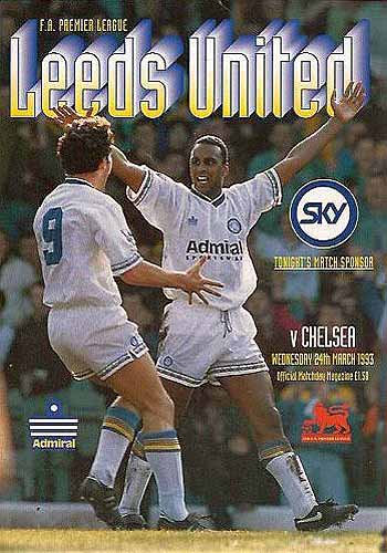 programme cover for Leeds United v Chelsea, Wednesday, 24th Mar 1993