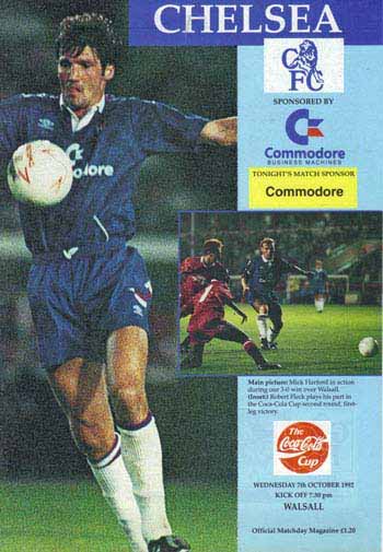 programme cover for Chelsea v Walsall, 7th Oct 1992