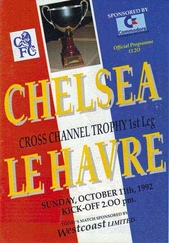 programme cover for Chelsea v Le Havre, 11th Oct 1992